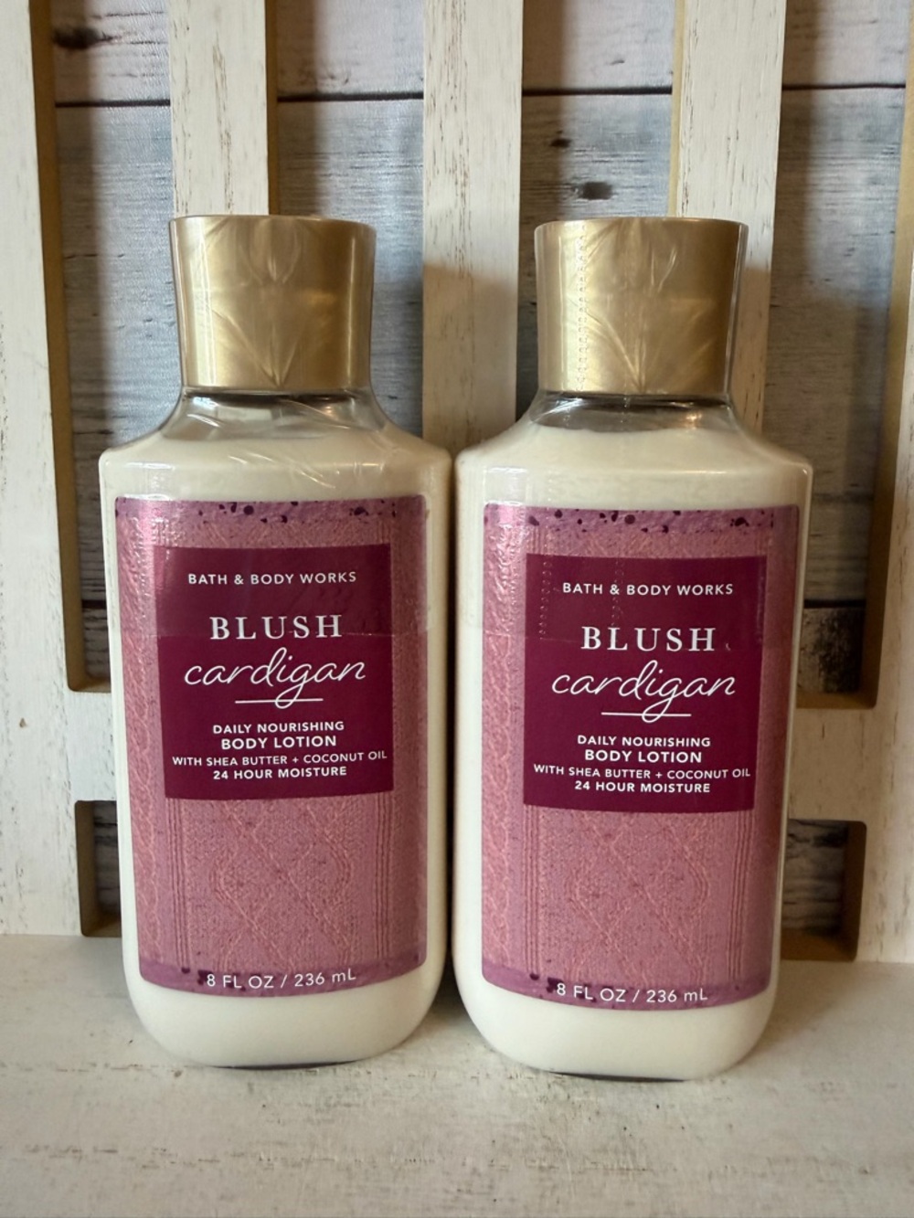 Bath & Body Works BLUSH CARDIGAN Raspberries/Violet/Amber Body Lotion New Lot x2